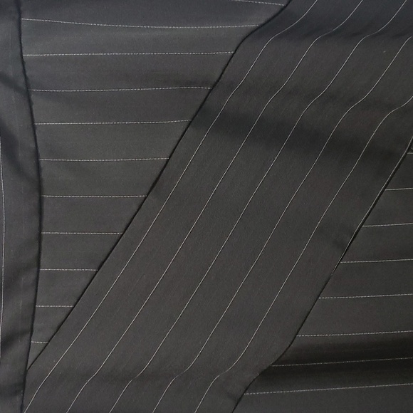 Bisou Bisou Black and White Pinstripe Diagonal Design Ruffled Skirt, 10 - Picture 4 of 6